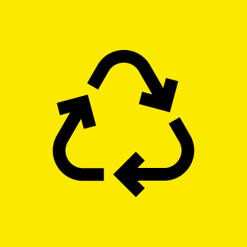 Icône recyclage jaune